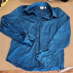 💙Cleo Teal Button-Down Shirt